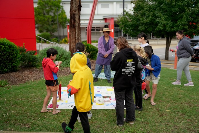 Community playing Up and Down Queen Street at St Marys Art and Community Day